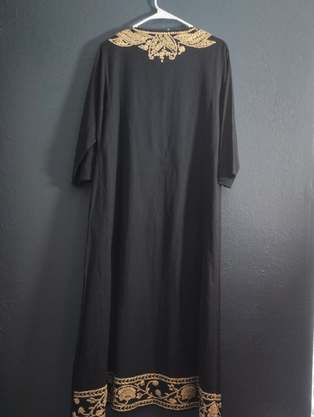 Roller Rabbit Black Maxi Dress with Gold Embroidery - Picture 8 of 12